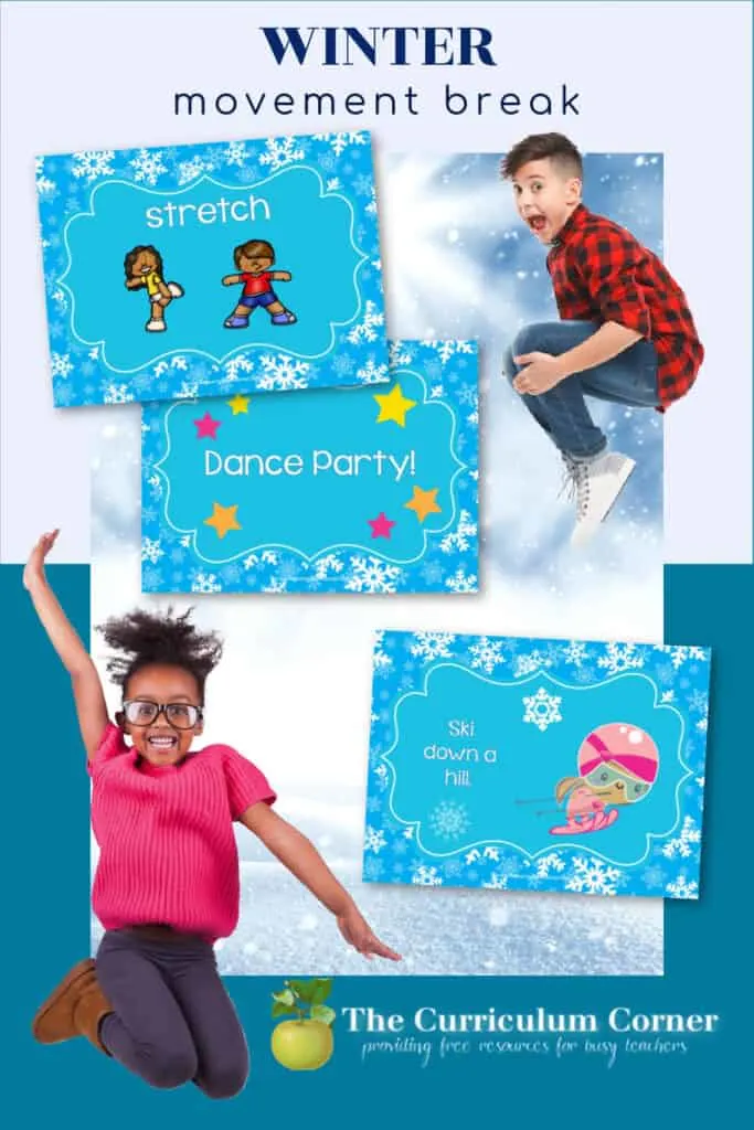 Download this free winter themed movement break to give your students a little time to move during your class Zoom meeting.