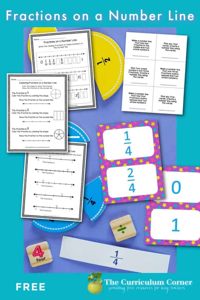 Practice fractions on a number line using these worksheets and activities for third grade math students.