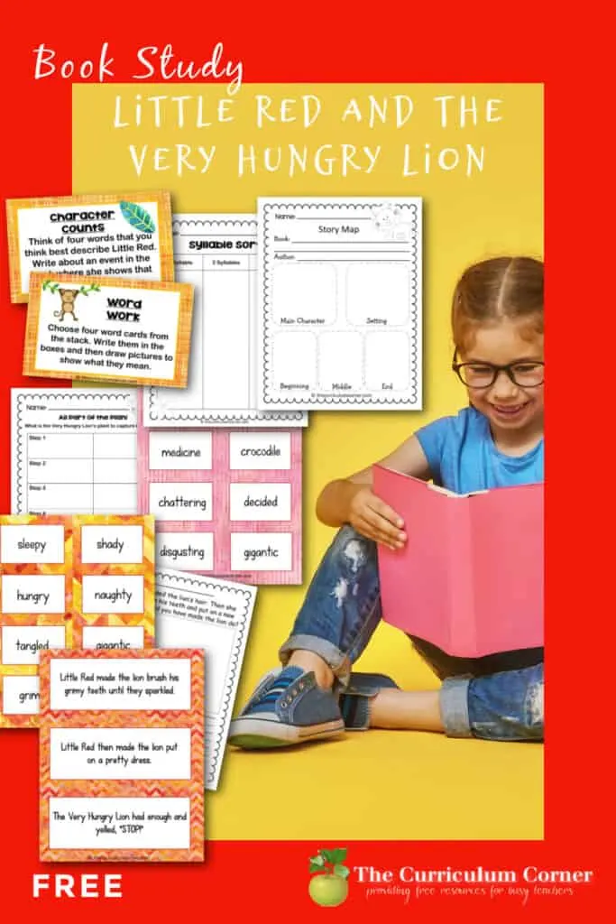 Download this Little Red and the Very Hungry Lion book study as a fun addition to your fairy tale study.