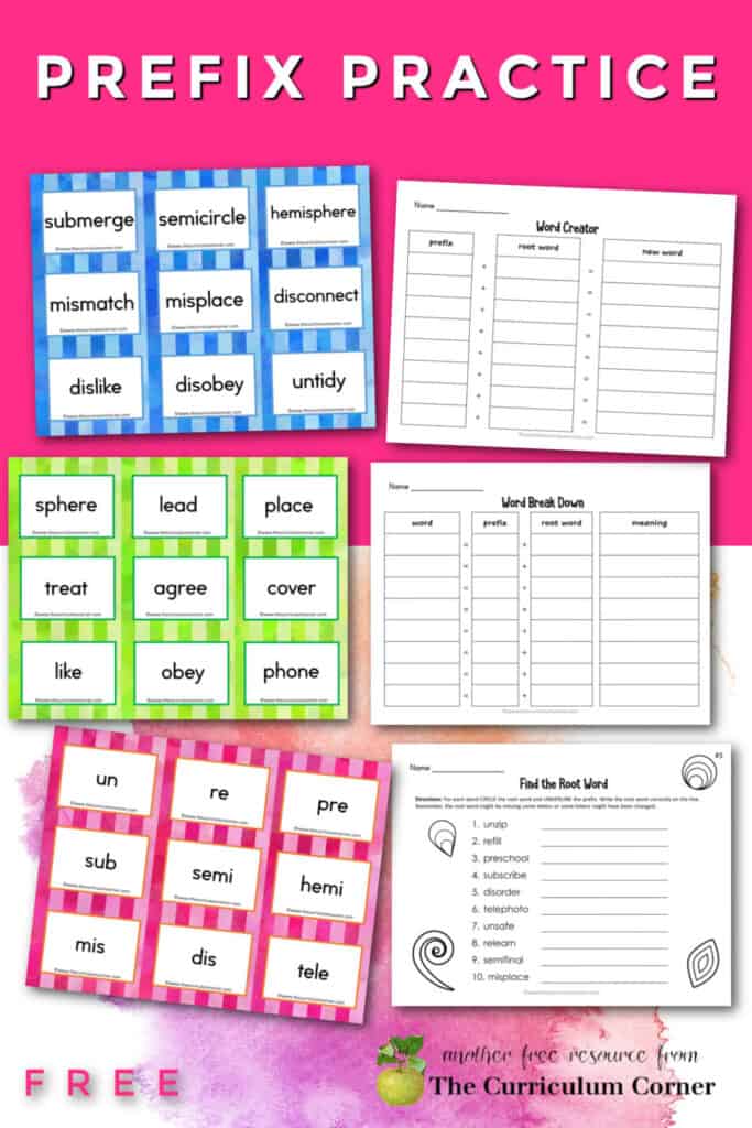 Add this prefix practice for word work collection to your word parts focus in your primary classroom.