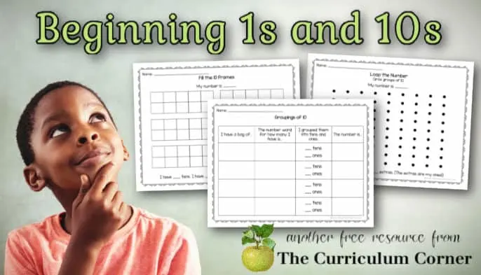 Work on beginning 1s and 10s with these place value concept activities for kindergarten, first grade and second grade.