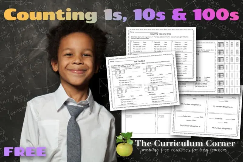 When working with students counting ones, tens and hundreds, add these free activities to your collection.