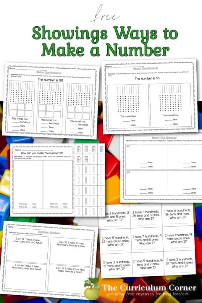 Build number sense with these showing ways to make a number activities for first and second graders. Free from The Curriculum Corner.