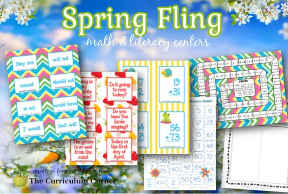Download these free spring math & literacy centers to help your students work on different skills during center time.