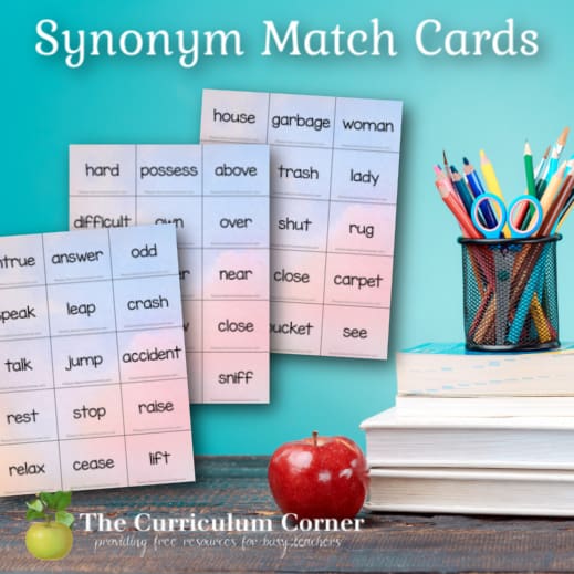 synonyms picture cards