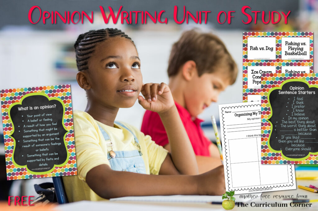 Download our free opinion writing unit of study for primary classrooms to help you plan your writing instruction.