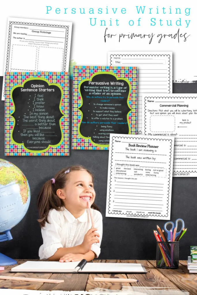 This free persuasive writing unit of study is designed to fit into your 1st, 2nd or 3rd grade writing workshop. Created by The Curriculum Corner.