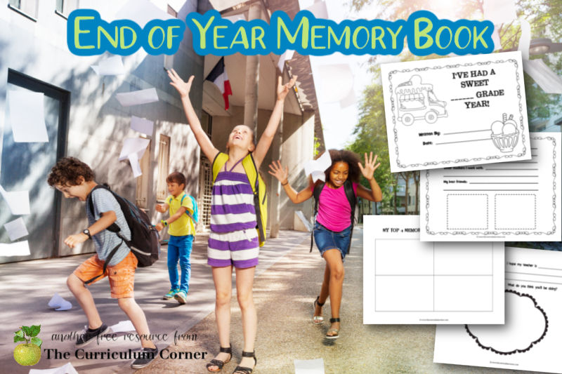 End of the Year Elementary Memory Book Graduation Yearbook for Summer