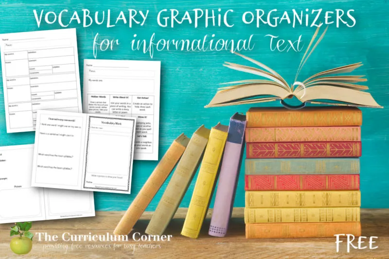 Free informational text vocabulary graphic organizers