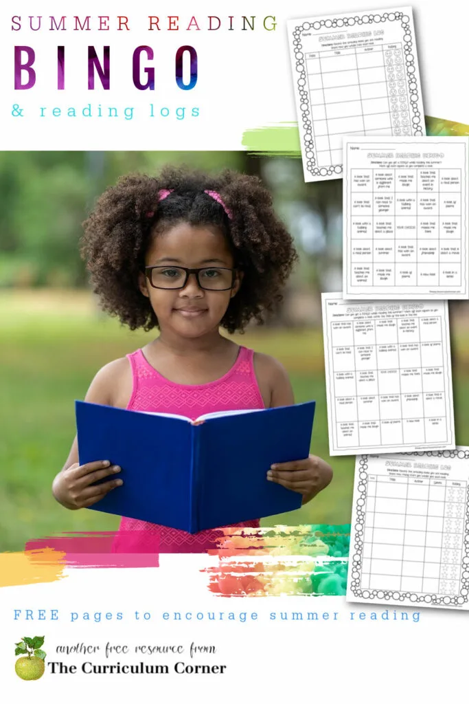 Free set of summer reading BINGO and summer reading log printables to keep your students reading over the summer. 