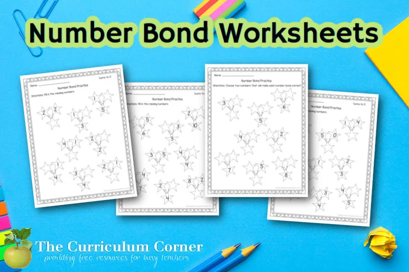 Download these free number bond worksheets to help your children work on basic math facts.