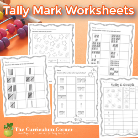 tally marks worksheets the curriculum corner 123