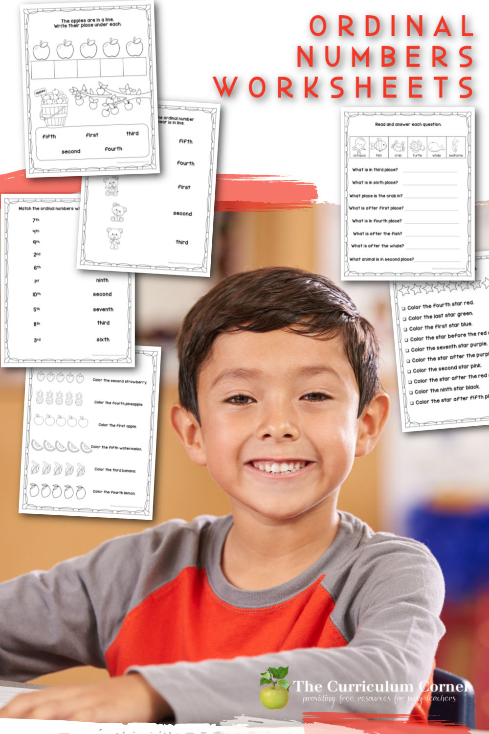 ordinal numbers worksheets the curriculum corner 123