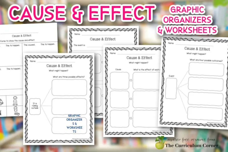 We are providing a collection of cause and effect examples and graphic organizers to use during your reading instruction.