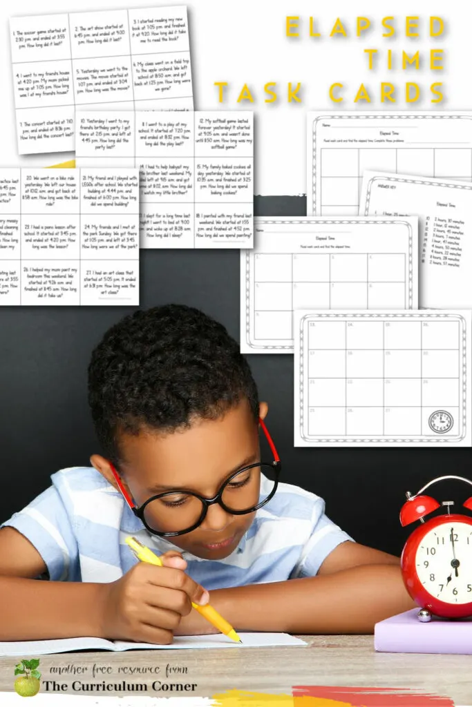 Download these elapsed time task cards for elapsed time practice in your third or fourth grade math classroom.