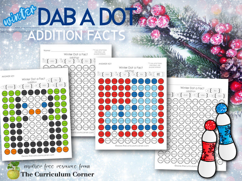 These free winter dab a dot addition pages will give your students practice with basic addition facts. 