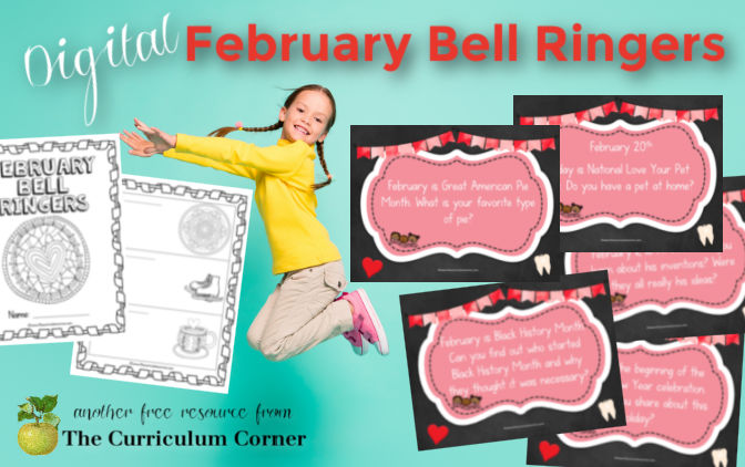 Add this set of free Digital February Bell Ringers to your morning entry collection for the month of February.