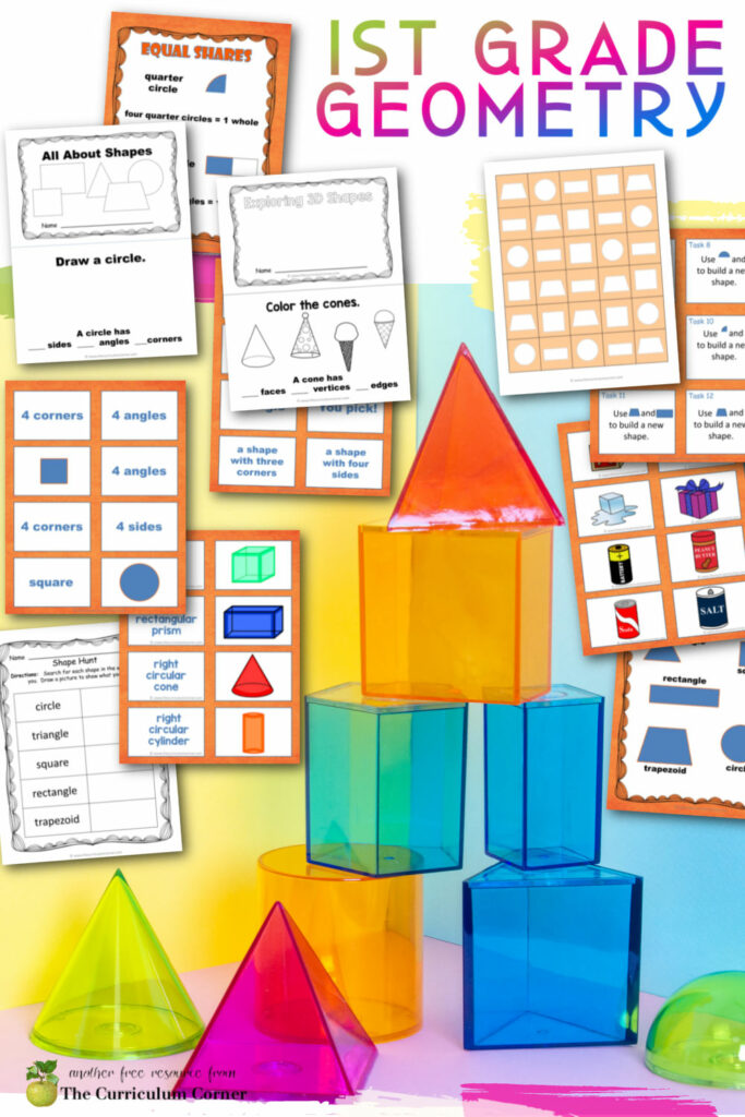 Use this 1st grade geometry collection to help your students learn about 2D and 3D shapes.