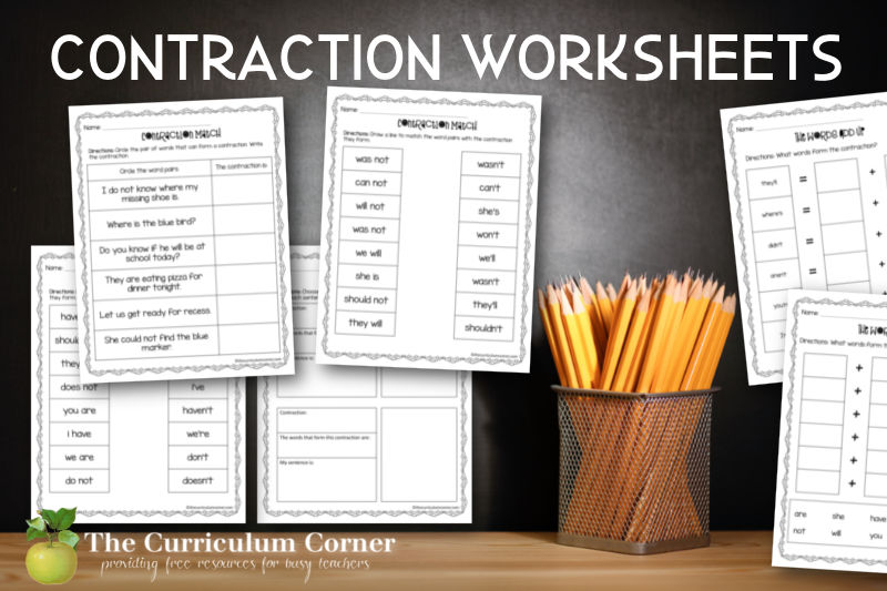 These free contraction worksheets can be used to provide your students with practice on how to form contractions.