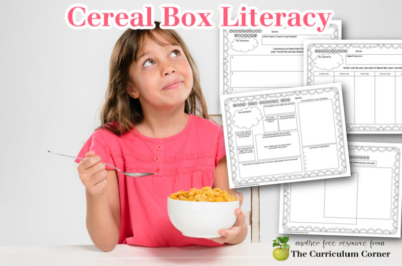 Create your own cereal box literacy center with these graphic organizers.