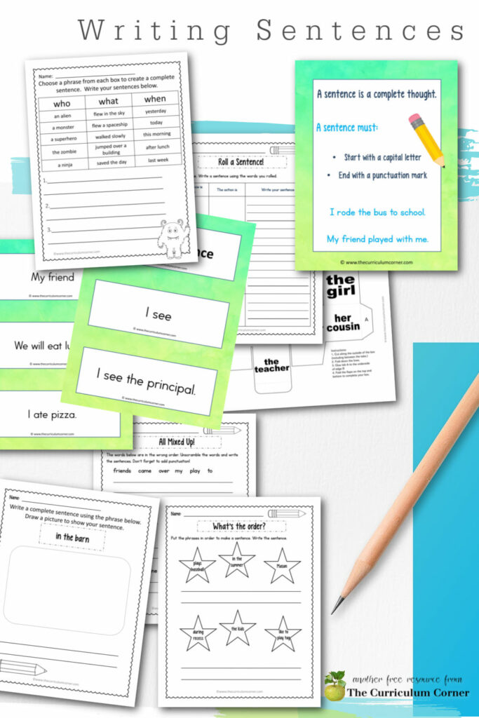 Help your students work on writing sentences with a collection of centers and worksheets.