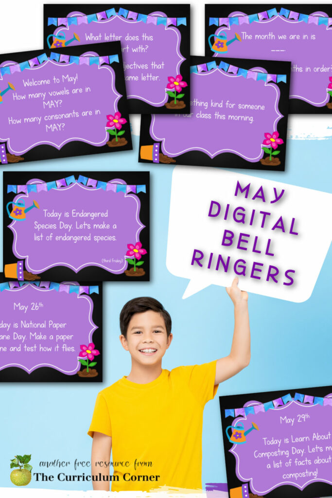 Download this set of Digital May Bell Ringers to add to your morning welcome routine during May.