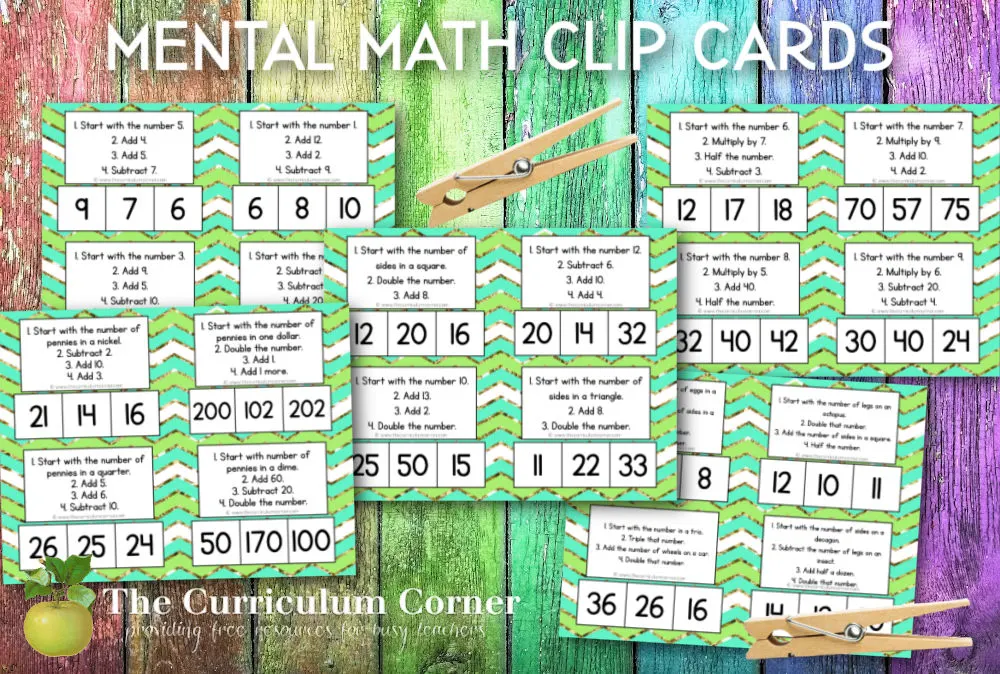 These mental math clip cards will help you create a new math center for your classroom.