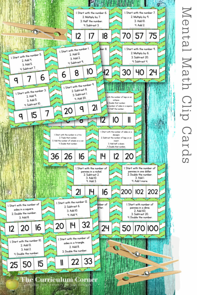 These mental math clip cards will help you create a new math center for your classroom.
