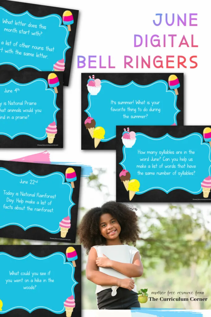 You can download this set of Digital June Bell Ringers to help you engage your students in a fun morning routine.