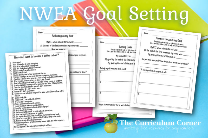 These NWEA goal setting pages help your students focusing on how to become a better reader.