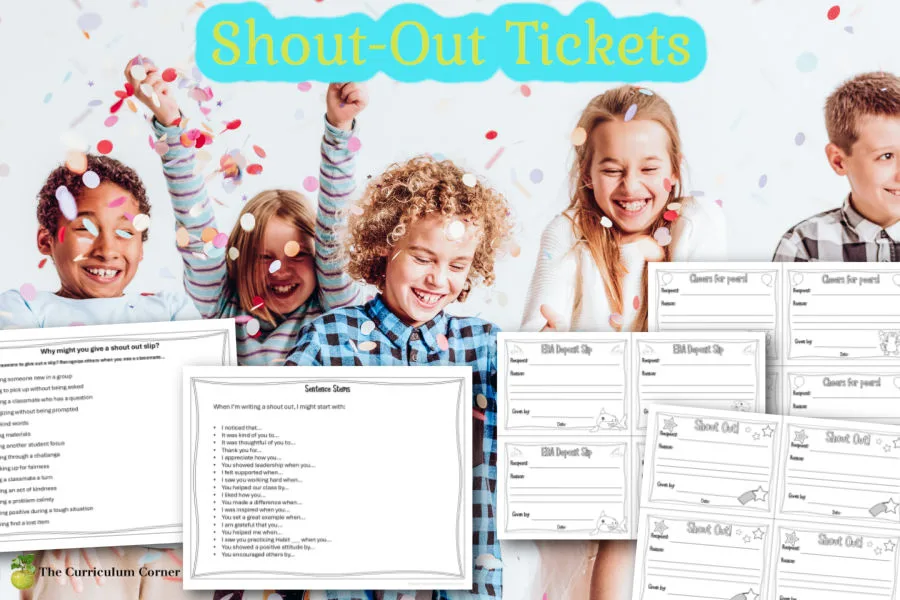 These shout-out slips will help students recognize the great things their classmates are doing each week.
