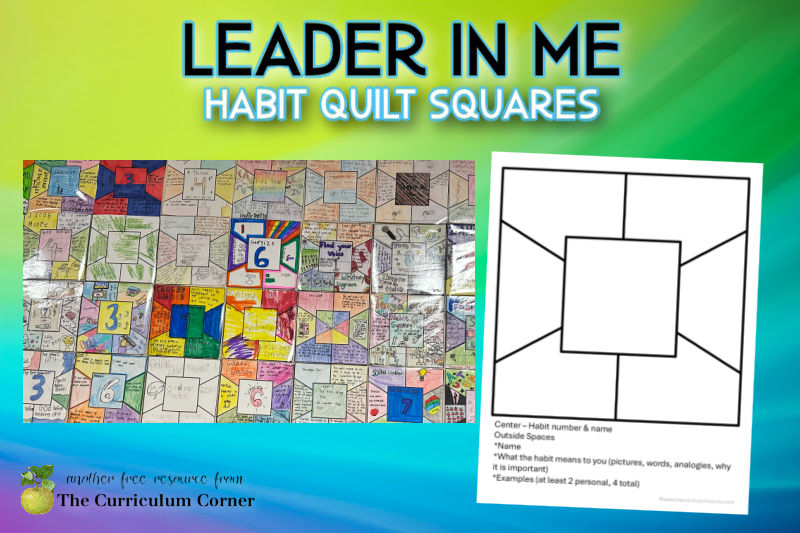 leader in me habit quilt square from The Curriculum Corner
