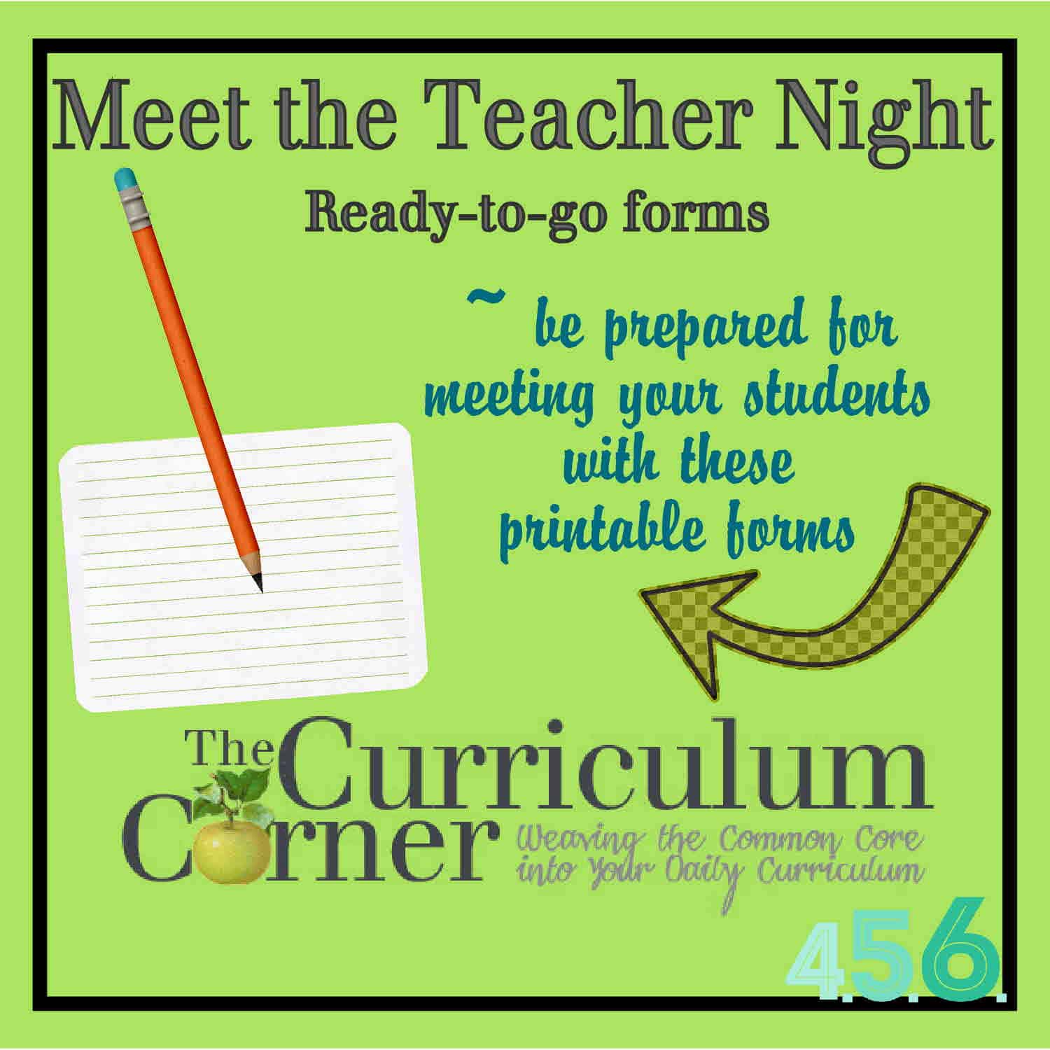 Meet The Teacher Event The Curriculum Corner 4 5 6 Meet the teacher event the curriculum corner 4 5 6