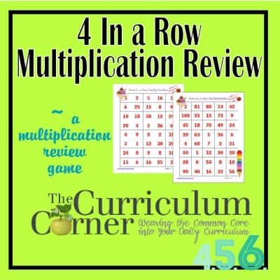 4 In a Row Math Fact Review Games