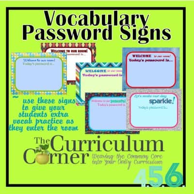Vocabulary Password Signs