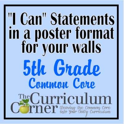 5th Grade “I Can” Statements in Poster Format