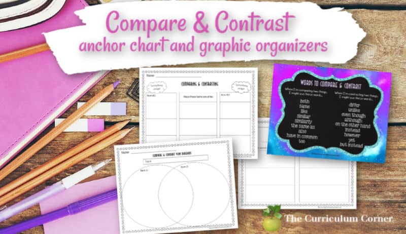 compare and contrast graphic organizers