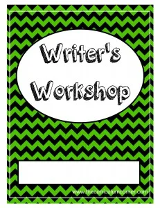 Green Chevron Writer's Workshop Cover with FREE Writing Binder from The Curriculum Corner