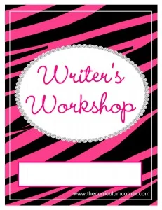 Pink Zebra Writer's Workshop Cover with FREE Writing Binder from The Curriculum Corner