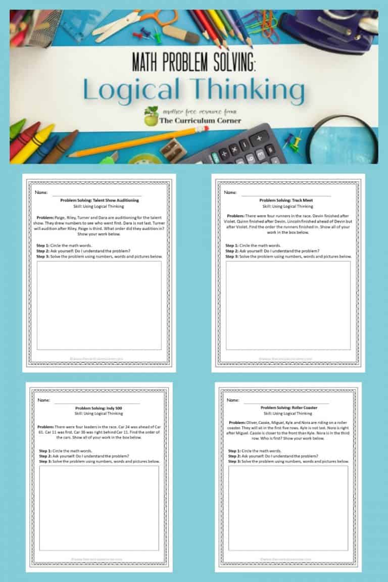 Problem solving logical thinking the curriculum corner 4 5 6