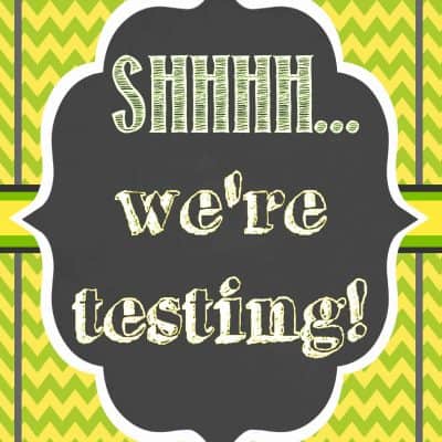 Chalkboard Themed Testing Door Sign