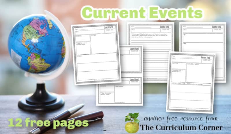 Current Events Worksheets - The Curriculum Corner 4-5-6