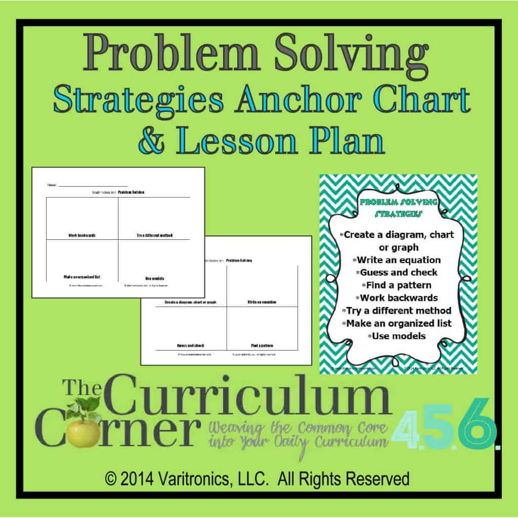 Problem solving strategies anchor chart & lesson plan by The Curriculum Corner