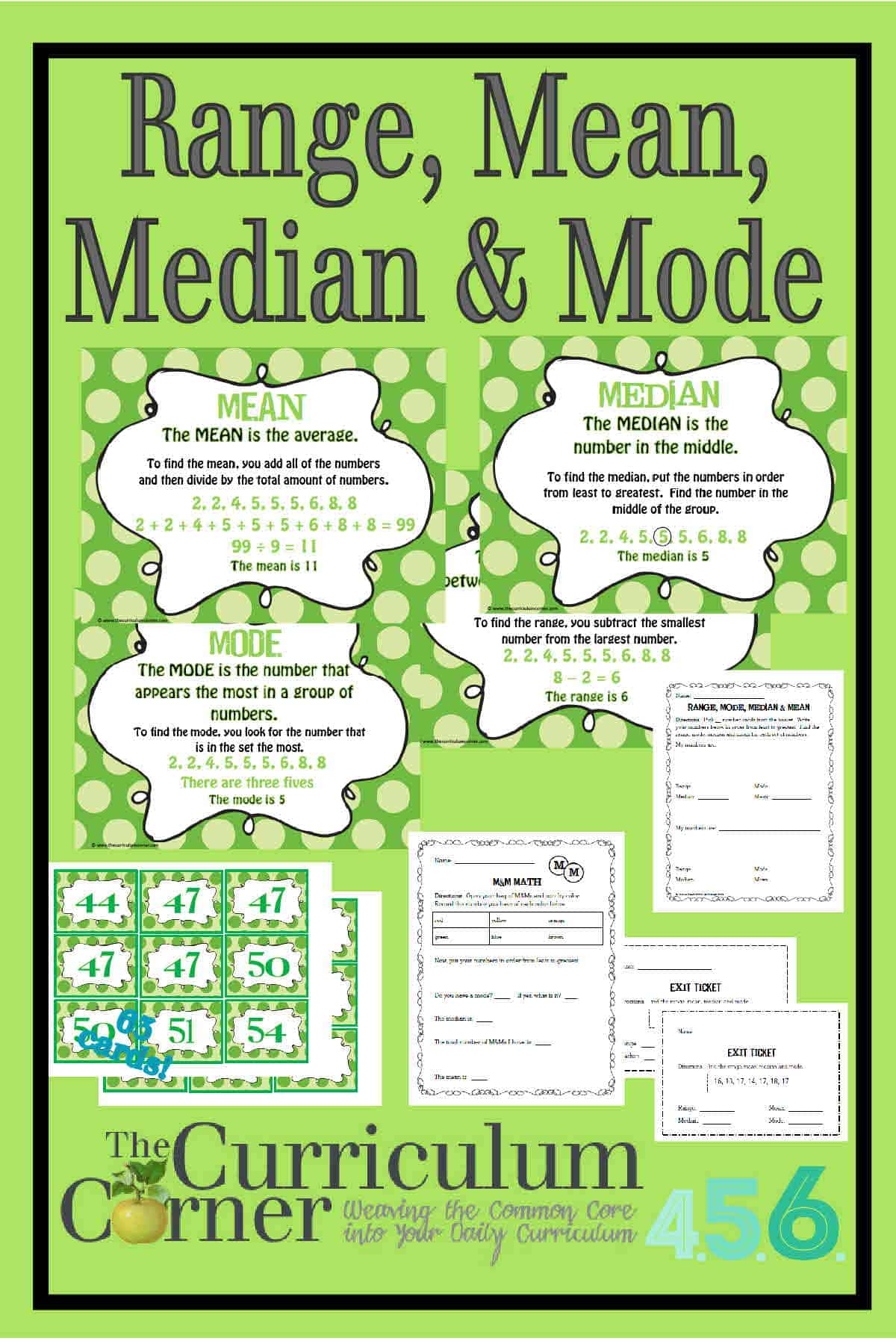 Mean Median Mode Anchor Chart