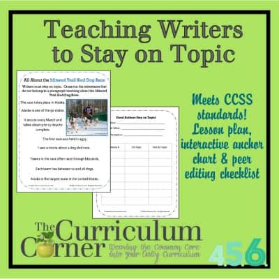 Staying on Topic Writing Lesson