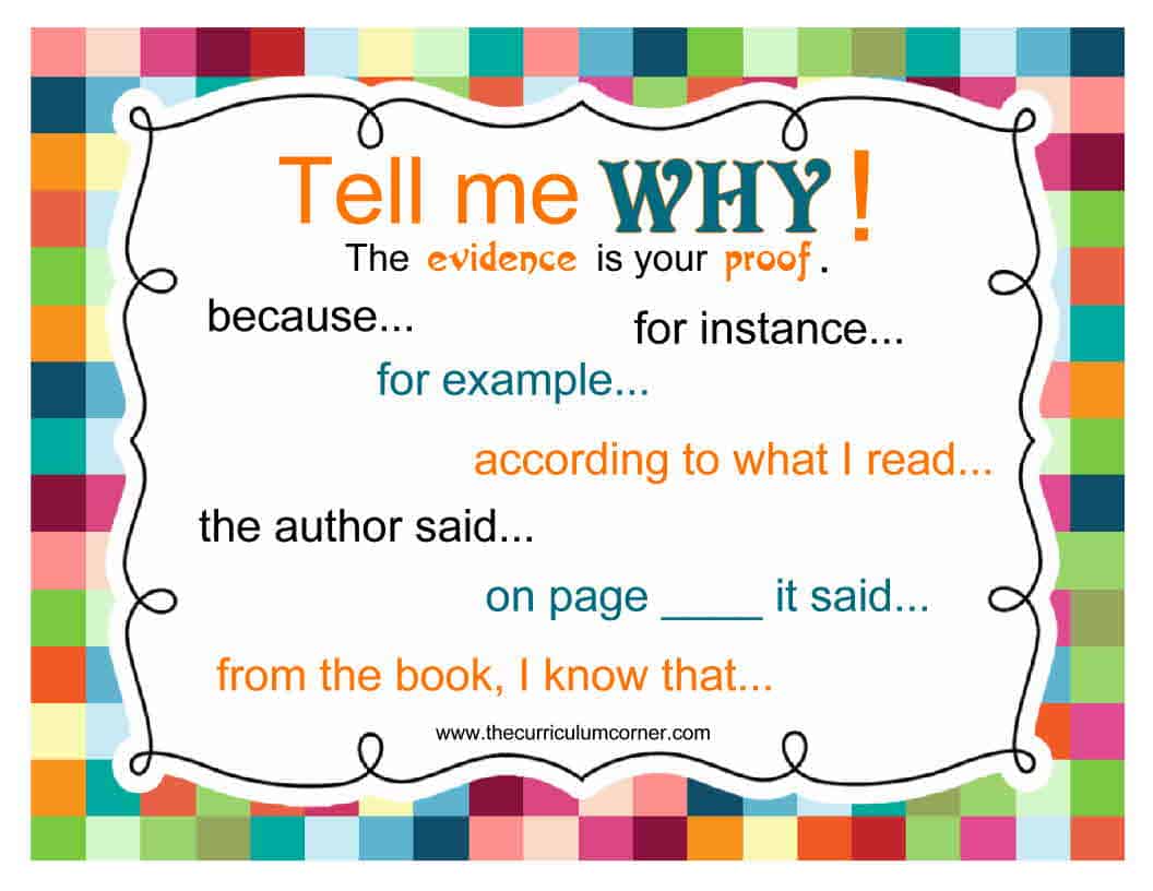 Show Me The Evidence Anchor Chart