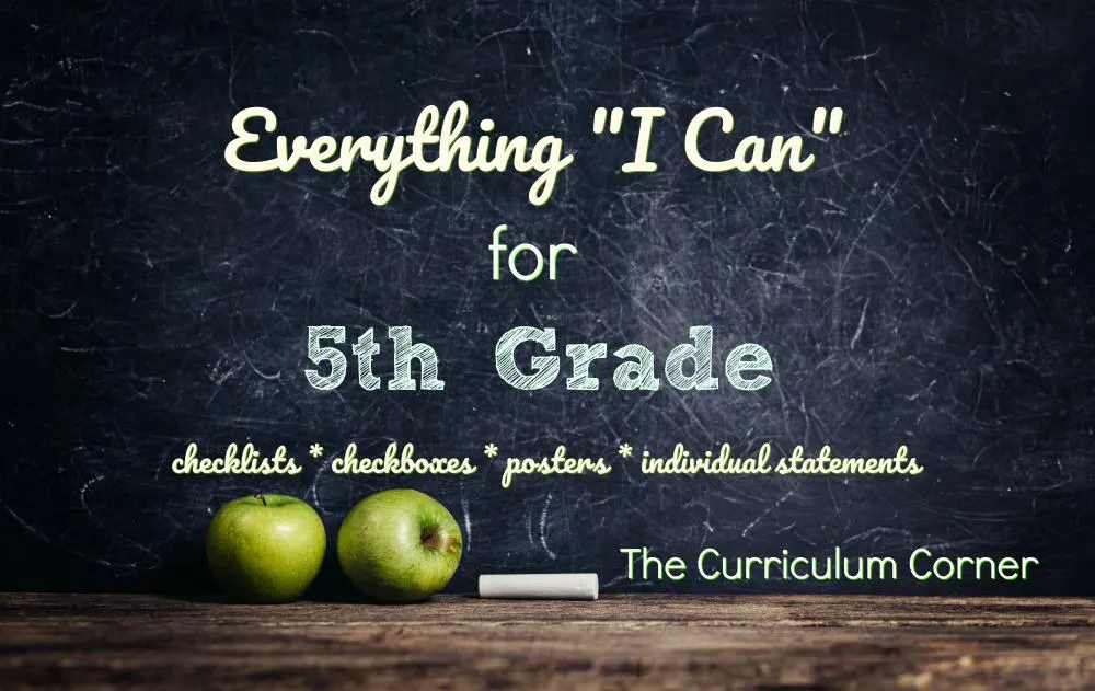 Everything "I Can" Common Core for 5th Grade