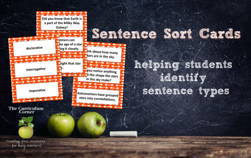 Sentence Sort Cards The Curriculum Corner 4 5 6