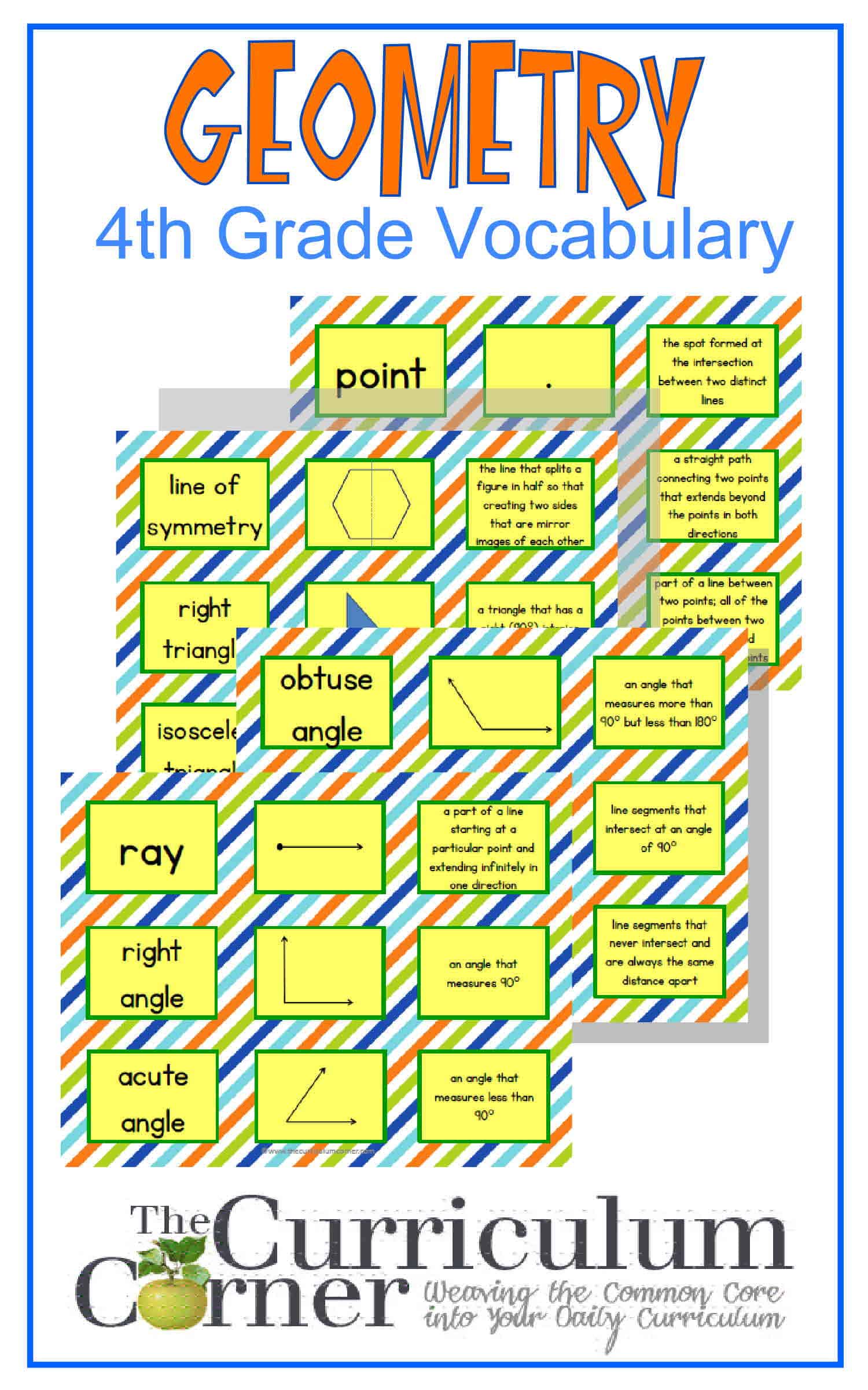 Geometry Vocabulary Worksheet Matching