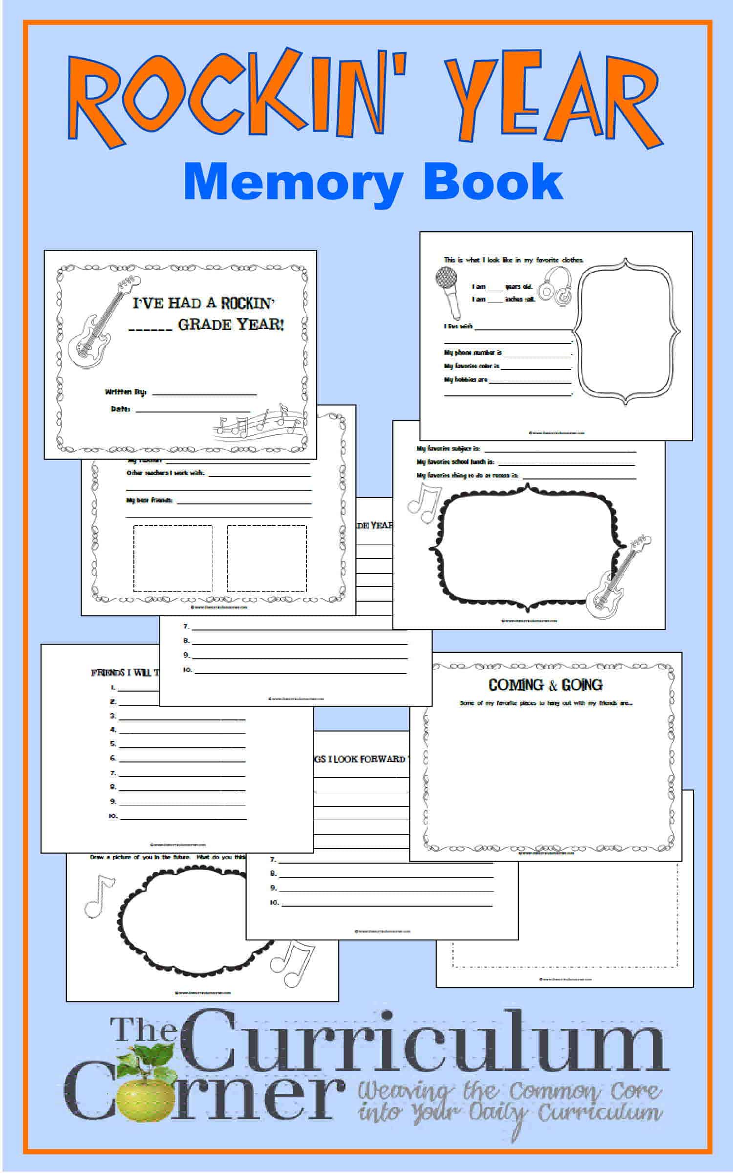 Rockin Calendar year Stop Memory Guide - The Curriculum Corner 4-5-6 image regarding Printable Autograph Book for Students named Rockin 12 months Conclusion Memory Guide - The Curriculum Corner 4-5-6